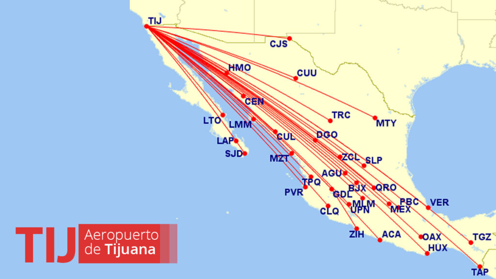 Destinos desde el Aeropuerto de Tijuana